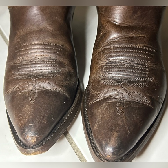 Justin’s Cowboy Boots 8C Style 4935 Pointed Toes 13.5” Brown Pointed Toe - Picture 11 of 12